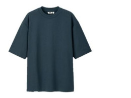 Men AIRism Cotton Crew Neck Oversized T-shirt Blue Size 3XL 