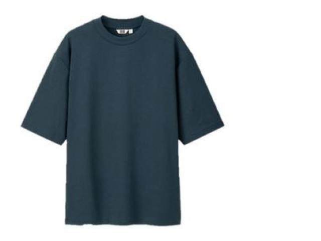 Men AIRism Cotton Crew Neck Oversized T-shirt Blue Size 3XL Men AIRism Cotton Crew Neck Oversized T-shirt Blue Size 3XL