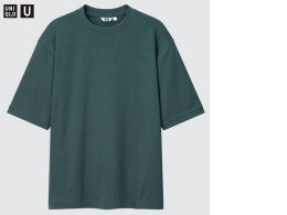 AIRism COTTON OVERSIZED CREW NECK HALF SLEEVE T-SHIRT Gray Size 3XL