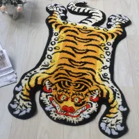 Children's rug with a tiger pattern