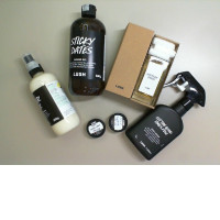 Cosmetic set of 6 from LUSH, body spray + perfume + 2 lip balms + shower gel + hair conditioner
