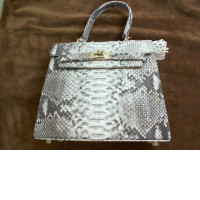 Women's bag, faux leather with snake effect