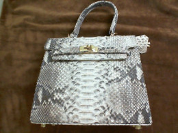 Women's bag, faux leather with snake effect