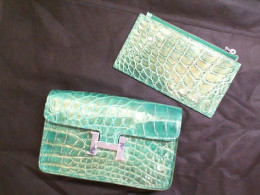 Green leather women's bag + wallet Green leather women's bag + wallet
