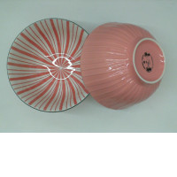 Set of Pink and white cups and bowls (2pcs/set)