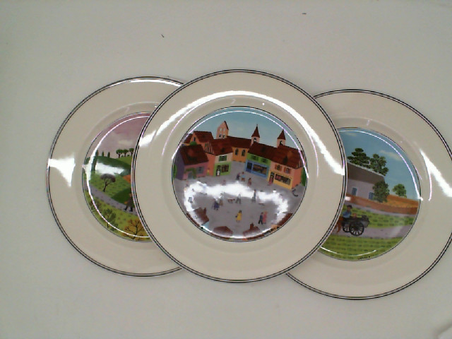 Set of Ceramic flat plate with pattern (3pcs/set) Set of Ceramic flat plate with pattern (3pcs/set)