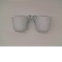 Set of White patterned ceramic mug (2pcs/set)