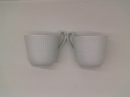 Set of White patterned ceramic mug (2pcs/set)