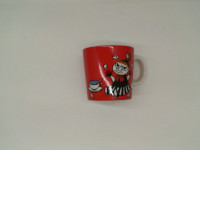 Red cartoon drinking glass