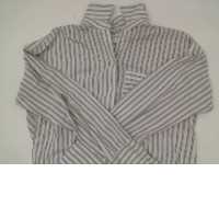 Long-sleeved shirt, white with gray stripes size M