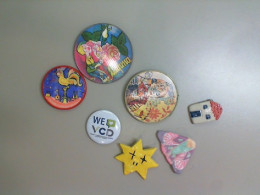 Set of 7 badges for clothing, assorted