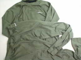 Men's sports set, green, Pants + long sleeve jacket
