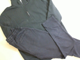 Warm men's sports suit, blue, trousers+jacket