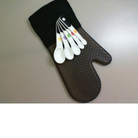 Kitchen set, measuring spoons + silicone glove