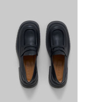 MARNI Black leather loafer with 
