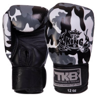 Children's leather boxing gloves TOP KING Empower Camouflage TKBGEM-03 8 oz Color: Camouflage gray