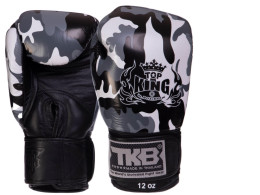 Children's leather boxing gloves TOP KING Empower Camouflage TKBGEM-03 8 oz Color: Camouflage gray