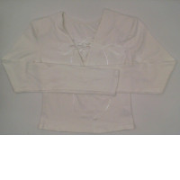 Women's Fashion White Long Sleeve V-Neck Shirt size S