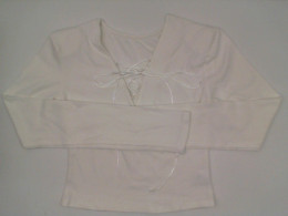 Women's Fashion White Long Sleeve V-Neck Shirt size S
