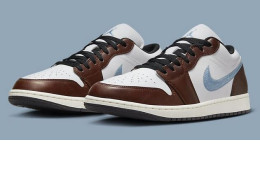 Nike Air Jordan 1 Low White Blue Mocha Brown