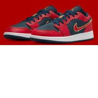 Air Jordan 1 Low "Red/Navy/Gold" FQ7380-400 shoes