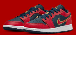 Air Jordan 1 Low "Red/Navy/Gold" FQ7380-400 shoes