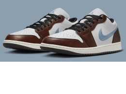 Nike Air Jordan 1 Low White Blue Mocha Brown FQ7832-142 Men’s Shoes