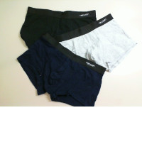 Set of 3 pairs of men's boxers, black+gray+blue Set of 3 pairs of men's boxers, black+gray+blue