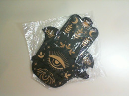 Wooden stand, black, with hooks