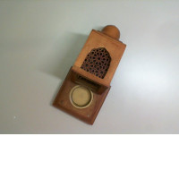 Wooden stand in the form of a candle lantern