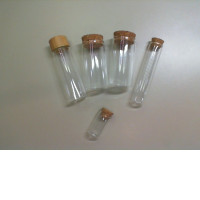 Set of 5 decorative glass flasks