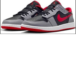 Nike DM1206-060 Air Jordan 1 Low FlyEase Black/Cement Gray/White/Red 