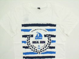 White t-shirt with HUA HIN Summer Holidays print size M
