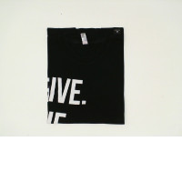 Black round neck t-shirt with white pattern Black round neck t-shirt with white pattern