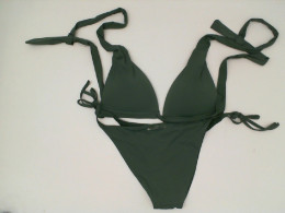 Women's green bra and panties
