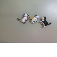 Set of 3 cat figures