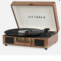 Victrola VSC-550BT-BRW Vintage Bluetooth Turntable with Speakers - Brown