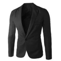 Black button suit jacket coat 
