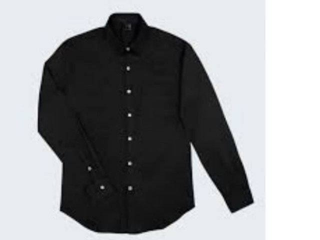 Men's long-sleeved shirt, black Men's long-sleeved shirt, black