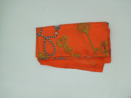 Orange scarf with light blue pattern Orange scarf with light blue pattern