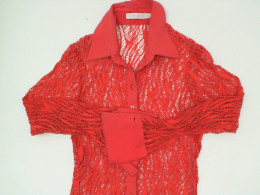 Red long sleeve mesh shirt