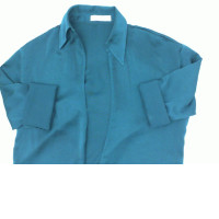 Women's long-sleeved collared shirt in green