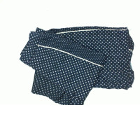 Women's blue trousers with white stripes