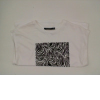 Black and white striped round neck sleeveless tank top