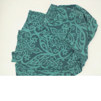 Light green women's long skirt with pattern