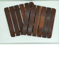 Set of 2 wooden half-stands