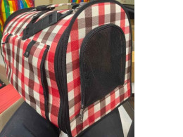 RED AND WHITE CAT CARRIER