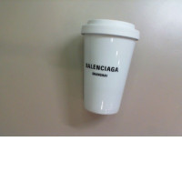 Ceramic glass with lid, white from Shanghai