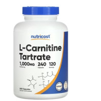 Nutricost, L-Carnitine Tartrate, 1,000 mg, 240 Capsules (500 mg per Capsule)