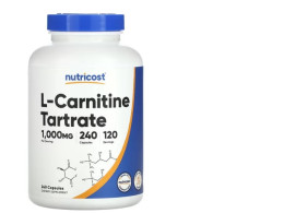 Nutricost, L-Carnitine Tartrate, 1,000 mg, 240 Capsules (500 mg per Capsule)